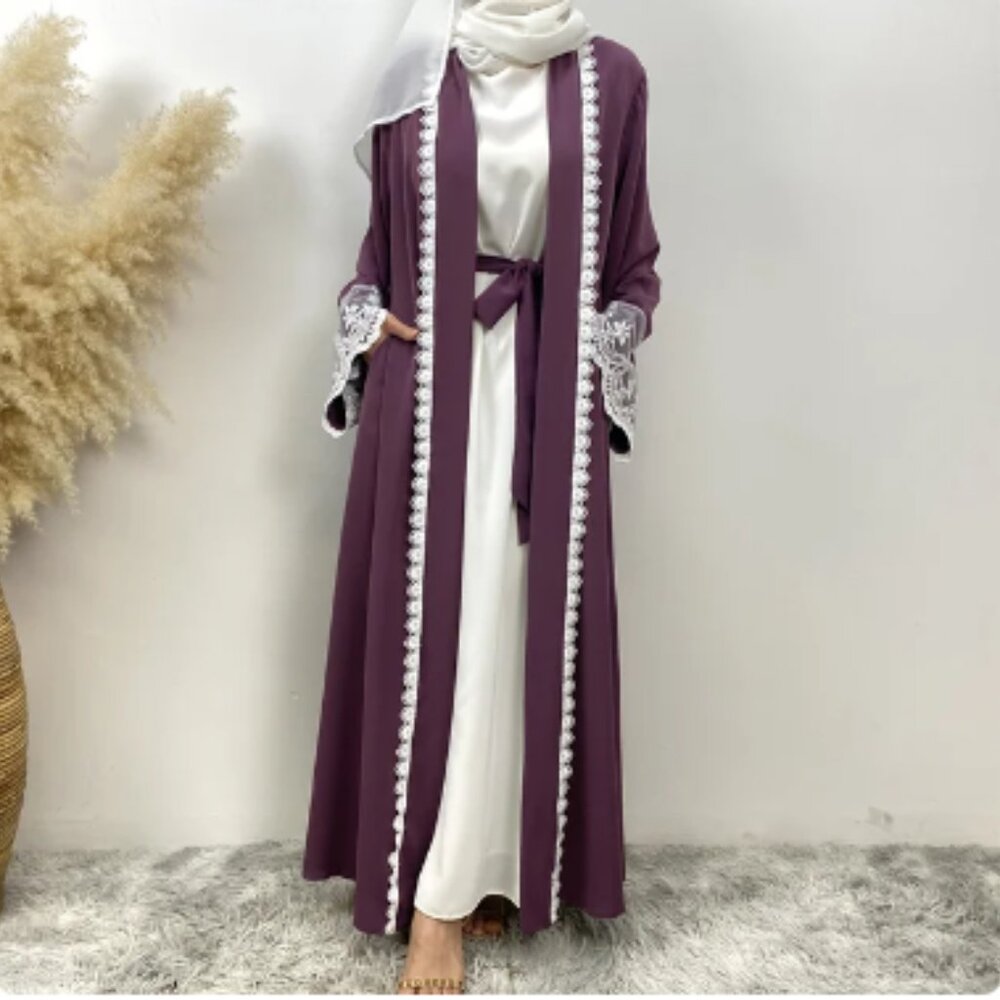 Abaya-Kimono de luxe pour femmes, caftan musulman marocain, robe modeste, cardig